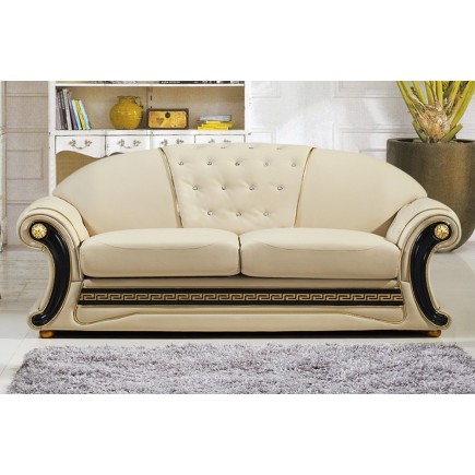 Canapé 3 places en cuir LUXE italien BRISTOL, beige