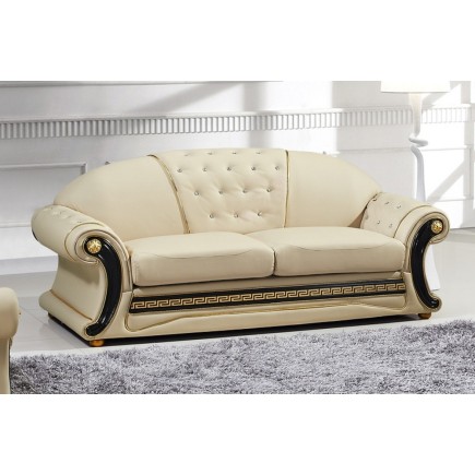 Canapé 3 places en cuir LUXE italien BRISTOL, beige