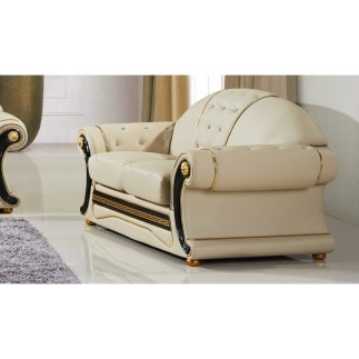 Canapé 2 places en cuir LUXE italien BRISTOL, beige