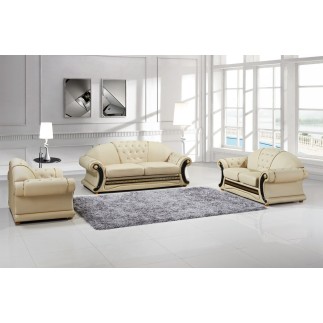 Canapé 2 places en cuir LUXE italien BRISTOL, beige