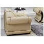 Fauteuil 1 place en cuir LUXE italien BRISTOL, beige