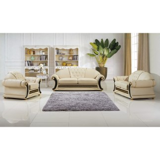 Fauteuil 1 place en cuir LUXE italien BRISTOL, beige