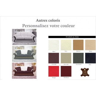 Canapé 3 places en cuir LUXE italien BRISTOL, couleur personnalisée