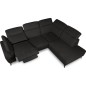 Canapé d'angle avec relax électrique en tissu Bellagio, noir, angle droit