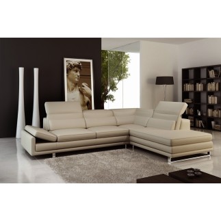 Canapé d'angle ITALIA en cuir haut de gamme italien vachette Vénésetti Cuir Prestige luxe Noir Angle à droit vu de face - Vénése