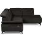 Canapé d'angle avec relax électrique en tissu Bellagio, noir, angle droit