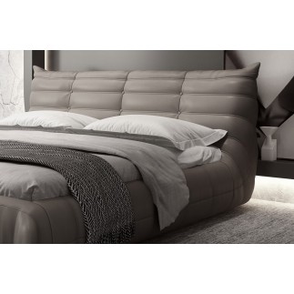 Lit design en velours de luxe BERELO, avec sommier à lattes gris (foncé), 160x200