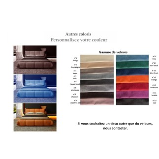 Lit design en velours de luxe BERELO, avec sommier à lattes couleur personnalisée, 160x200