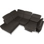 Canapé d'angle avec relax électrique en tissu Bellagio, marron foncé, angle gauche Canapé d'angle avec relax électrique en tissu Bellagio, marron foncé, angle gauche
