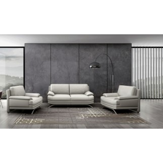 Canapé 2 places en cuir LUXE italien MARINI, gris clair