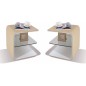 2 chevets de qualité supérieure ELVIN, couleur beige (1 gauche et 1 droit)