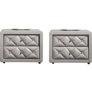 Ensemble de 2 chevets de belle qualité DORY, gris clair