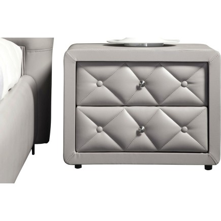 Ensemble de 2 chevets de belle qualité DORY, gris clair