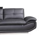 Canapé d'angle en cuir buffle italien de luxe 6/7 places BELLALIGNA, noir, angle gauche