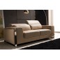 Canapé 2 places en cuir italien buffle LUXY, beige