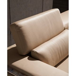 Canapé 2 places en cuir italien buffle LUXY, beige