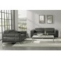Un fauteuil 1 place en cuir italien buffle VEGA, gris foncé avec surpiqure gris clair