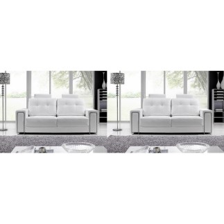 Ensemble de 2 canapé 2 places en cuir Prestige luxe haut de gamme italien MATIGNON, blanc
