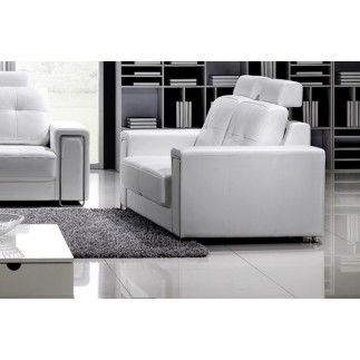 Ensemble de 2 canapé 2 places en cuir Prestige luxe haut de gamme italien MATIGNON, blanc