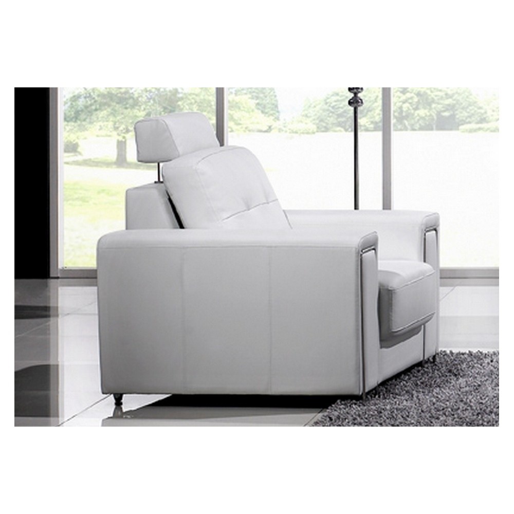 Fauteuil une place en cuir Prestige luxe haut de gamme italien MATIGNON, blanc