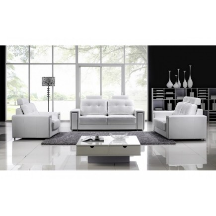 Fauteuil une place en cuir Prestige luxe haut de gamme italien MATIGNON, blanc