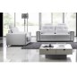 Ensemble de 2 canapé 2 places et 1 fauteuil en cuir Prestige luxe haut de gamme italien MATIGNON, blanc, 2 canapés 2 places et f
