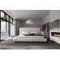 Lit design en cuir italien de luxe SILVER, blanc, 180x200