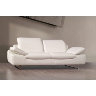 Ensemble : canapé 2 places + fauteuil en cuir supérieur luxe haut de gamme italien, TORINO, blanc