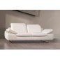 Ensemble : canapé 2 places + fauteuil en cuir supérieur luxe haut de gamme italien, TORINO, blanc