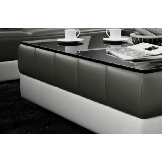 Table basse design ZEINA, gris foncé et blanc