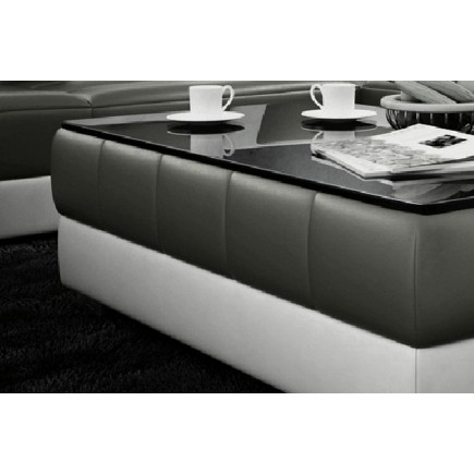 Table basse design ZEINA, gris foncé et blanc