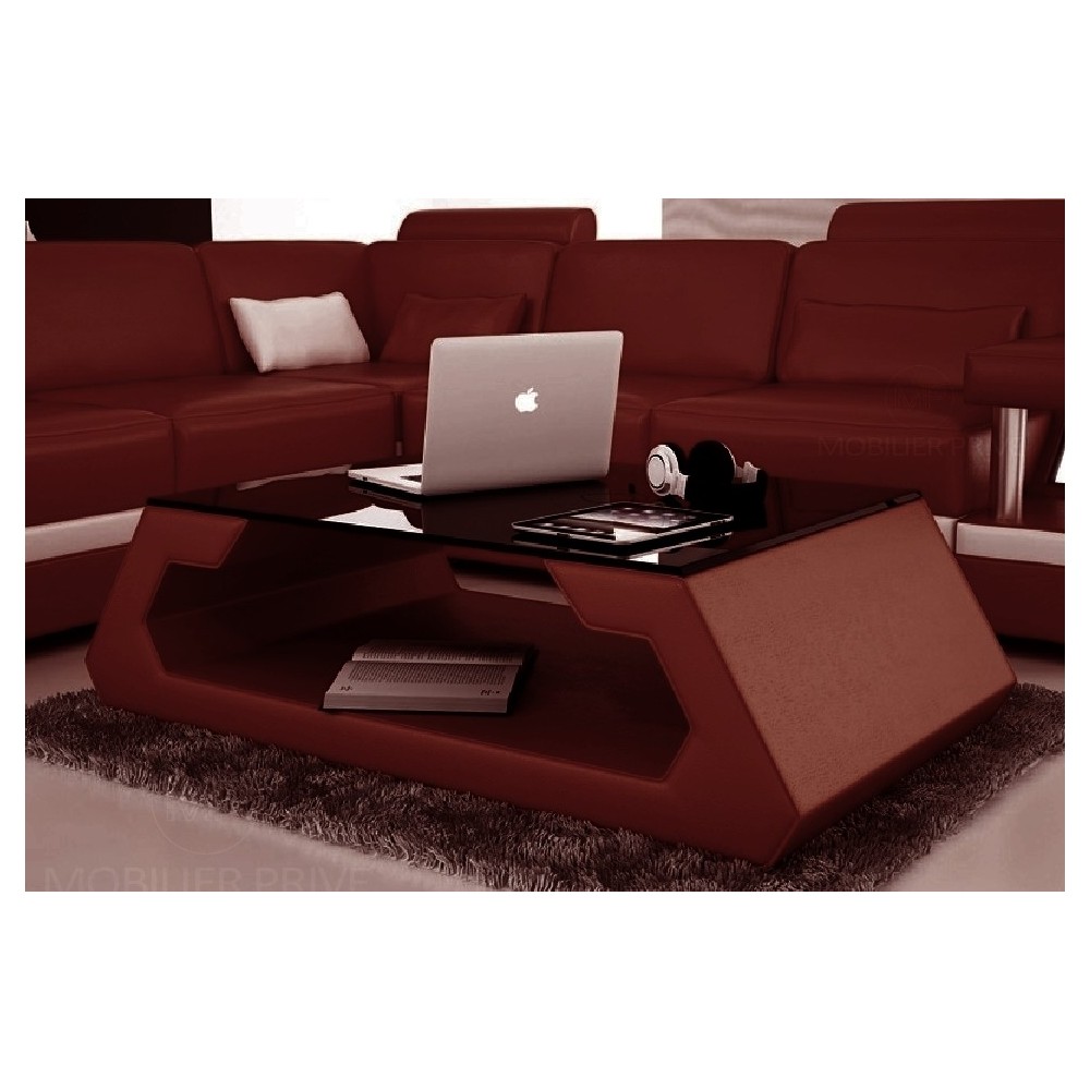 Table basse design ALMA, bordeaux