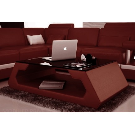 Table basse design ALMA, bordeaux