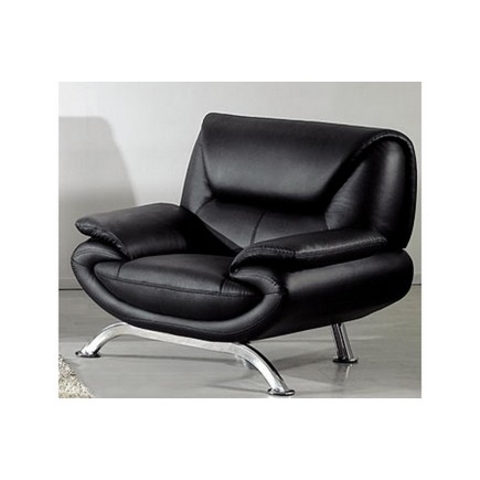 Ensemble de 2 fauteuils JONAH en cuir luxe italien, noir, Fauteuil 1 place
