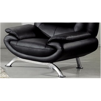 Ensemble de 2 fauteuils JONAH en cuir luxe italien, noir
