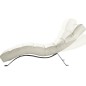 Chaise longue réglable multipositions, en cuir de luxe italien, SWEET, blanc cassé