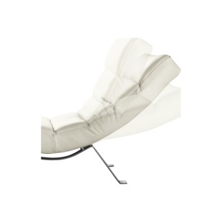 Chaise longue réglable multipositions, en cuir de luxe italien, SWEET, blanc cassé