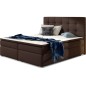 Ensemble boxspring complet tête de lit + sommiers + matelas + surmatelas INAYA de VENESETTI - simili cuir chocolat - 180x200 cm