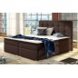 Ensemble boxspring complet tête de lit + sommiers + matelas + surmatelas INAYA de VENESETTI - simili cuir chocolat - 180x200 cm