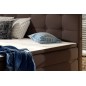 Ensemble boxspring complet tête de lit + sommiers + matelas + surmatelas INAYA de VENESETTI - simili cuir chocolat - 180x200 cm