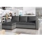 - Canapé d'angle convertible en tissu qualité gris foncé et gris clair, 4/5 places, avec coffre, angle gauche (vu de face), NEST