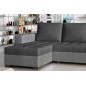 - Canapé d'angle convertible en tissu qualité gris foncé et gris clair, 4/5 places, avec coffre, angle gauche (vu de face), NEST
