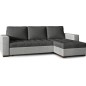 Canapé d'angle convertible - en tissu qualité gris foncé et gris clair, 4/5 places, avec coffre, angle droit (vu de face), NESTO