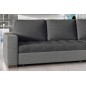 Canapé d'angle convertible - en tissu qualité gris foncé et gris clair, 4/5 places, avec coffre, angle droit (vu de face), NESTO
