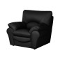 Ensemble composé d'un canapé 3 places et d'un fauteuil en 100% tout cuir italien vachette OSATIS, couleur noir