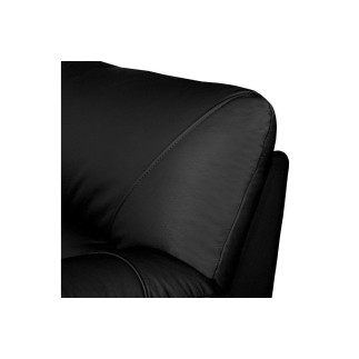 Ensemble composé d'un canapé 3 places et d'un fauteuil en 100% tout cuir italien vachette OSATIS, couleur noir