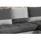 Canapé d'angle convertible - ARTE - en tissu de qualité - gris foncé et gris clair, 3/4 places, angle droit (vu de face)