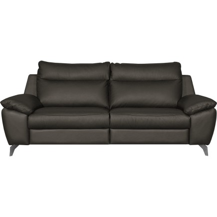Canapé taille 2 places avec 2 relax en 100% tout cuir épais de luxe italien avec 2 relax électriques, PERINI, anthracite