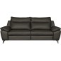 Canapé taille 2 places avec 2 relax en 100% tout cuir épais de luxe italien avec 2 relax électriques, PERINI, anthracite