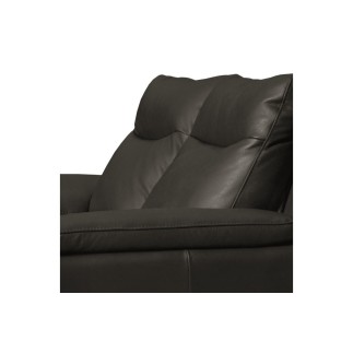 Canapé taille 2 places avec 2 relax en 100% tout cuir épais de luxe italien avec 2 relax électriques, PERINI, anthracite